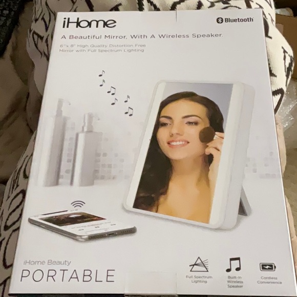 iHome Other - iHome Portable Vanity Mirror Bluetooth Audio LED Lighting
